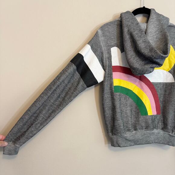 Wild Fox Perfect Sunny Day Sommers Sweatshirt Women XS Gray Hooded Full Zip USA - Picture 6 of 10